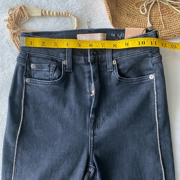 🆕 7 For All Mankind Luxe Vintage High Waist Ankle Skinny Jeans - Picture 10 of 11